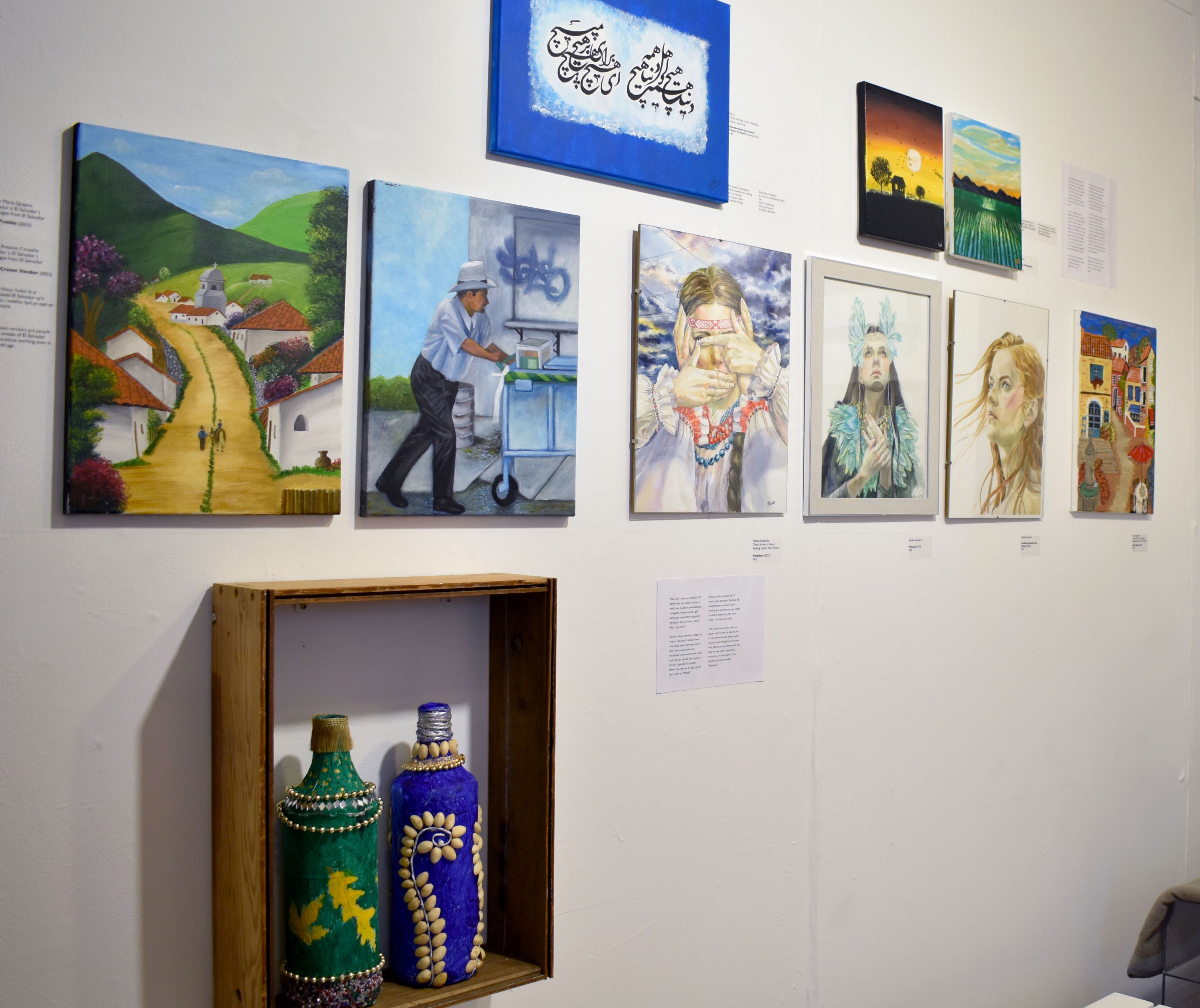 Install of The Wall - Home, Local artists seeking asylum in Swansea