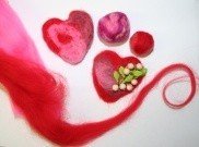 Needle Felted Valentines Brooches