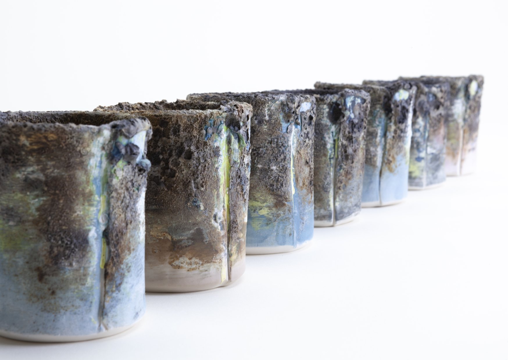 Group of smaller vessels, part of Flux and Poise by Paul Wearing
