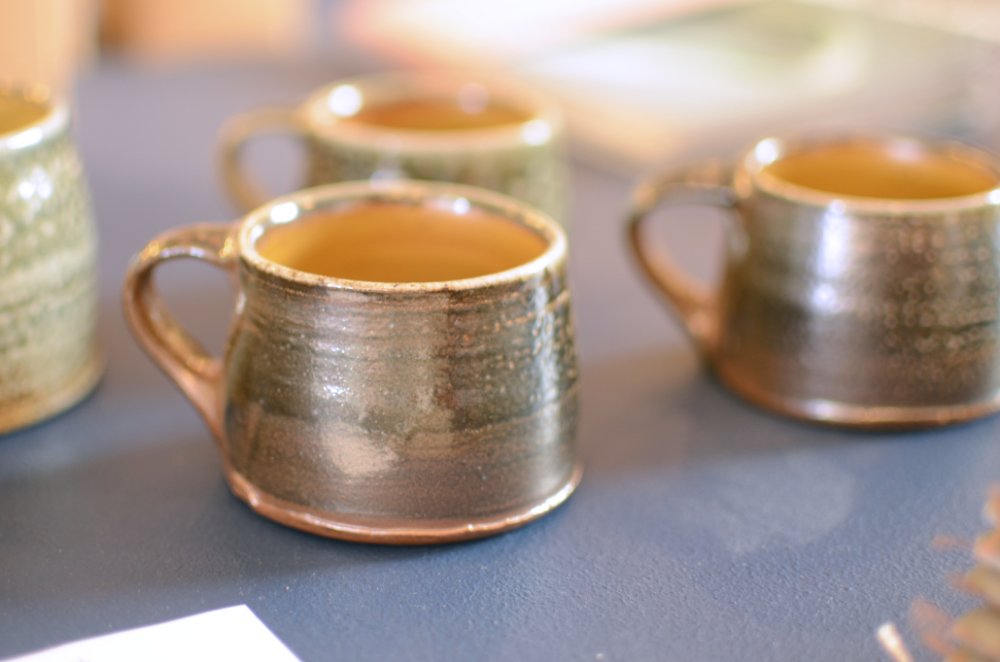 Small, earth coloured salt glazed cup by Micki