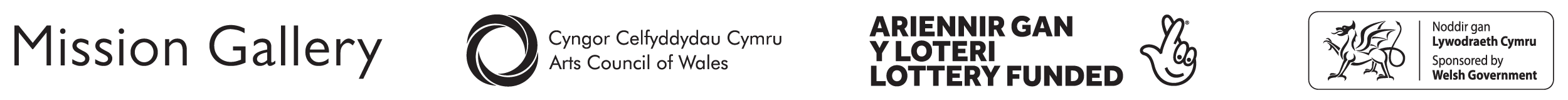 Logostrip that includes Mission Gallery and Arts Council of Wales logos