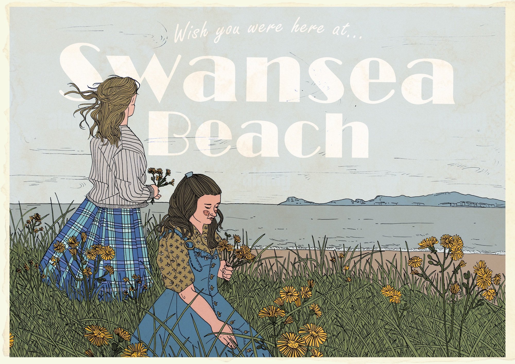 Swansea Beach Postcard, Katie Baugh