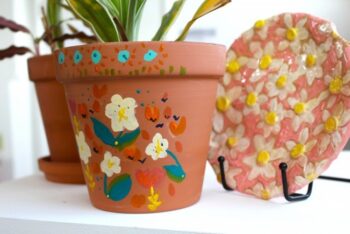 Quiet Session Painted Flower Pots
