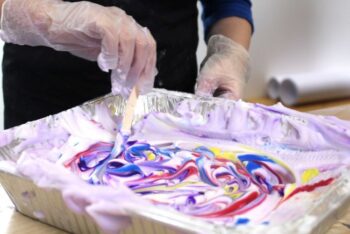 Marbling and Summer Postcards